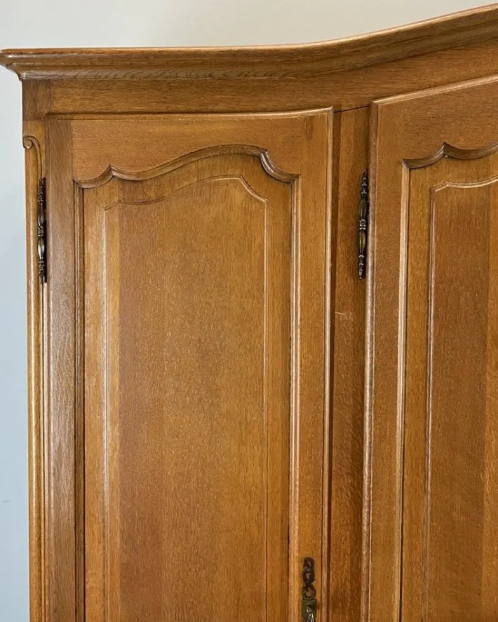 Pamono Vintage French Louis XVI Carved Oak 4-Door Armoire