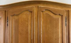 Pamono Vintage French Louis XVI Carved Oak 4-Door Armoire