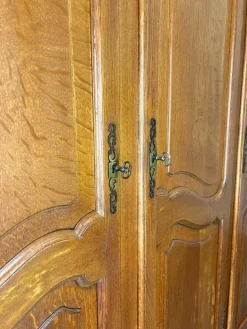 Pamono Vintage French Louis XVI Carved Oak 4-Door Armoire