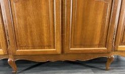 Pamono Vintage French Louis XVI Carved Oak 4-Door Armoire