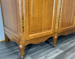 Pamono Vintage French Louis XVI Carved Oak 4-Door Armoire