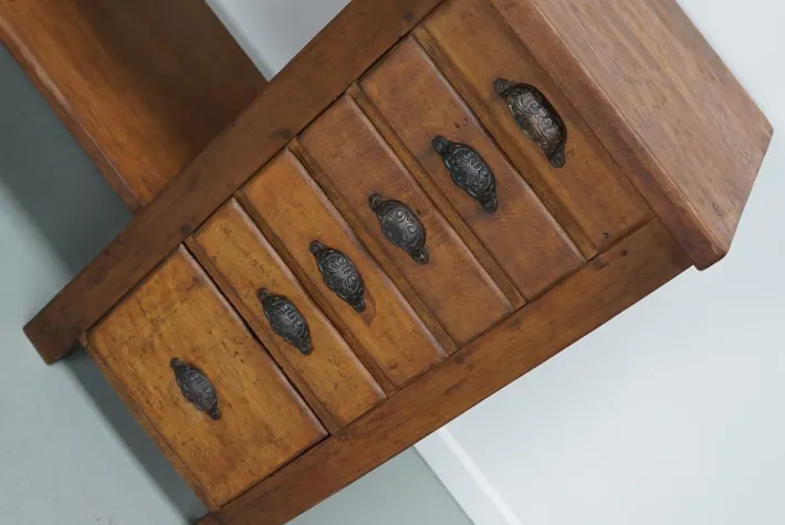 Pamono Vintage French Oak and Beech Workbench, 1930s Online