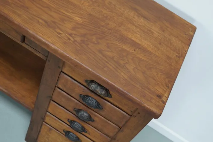 Pamono Vintage French Oak and Beech Workbench, 1930s Online