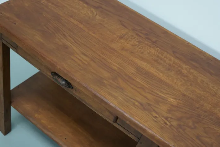 Pamono Vintage French Oak and Beech Workbench, 1930s Online