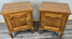 Pamono Vintage French Oak Bedside Tables, Set of 2 Hot