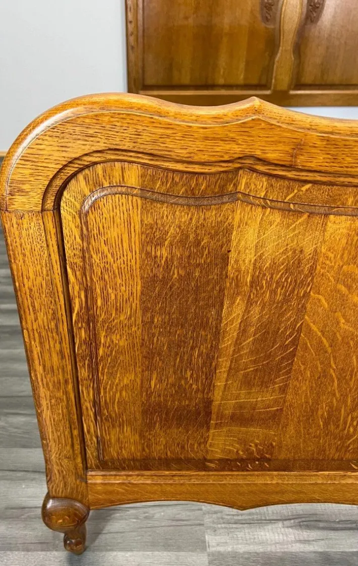 Pamono Vintage French Oak Double Bed Discount