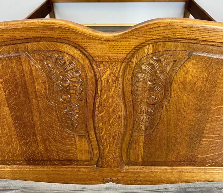 Pamono Vintage French Oak Double Bed Discount