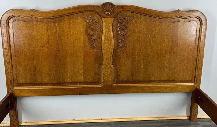 Pamono Vintage French Oak Double Bed Discount