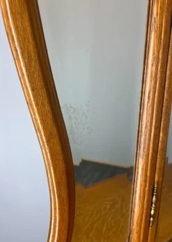 Pamono Vintage French Oak Dressing Table with Mirror Sale