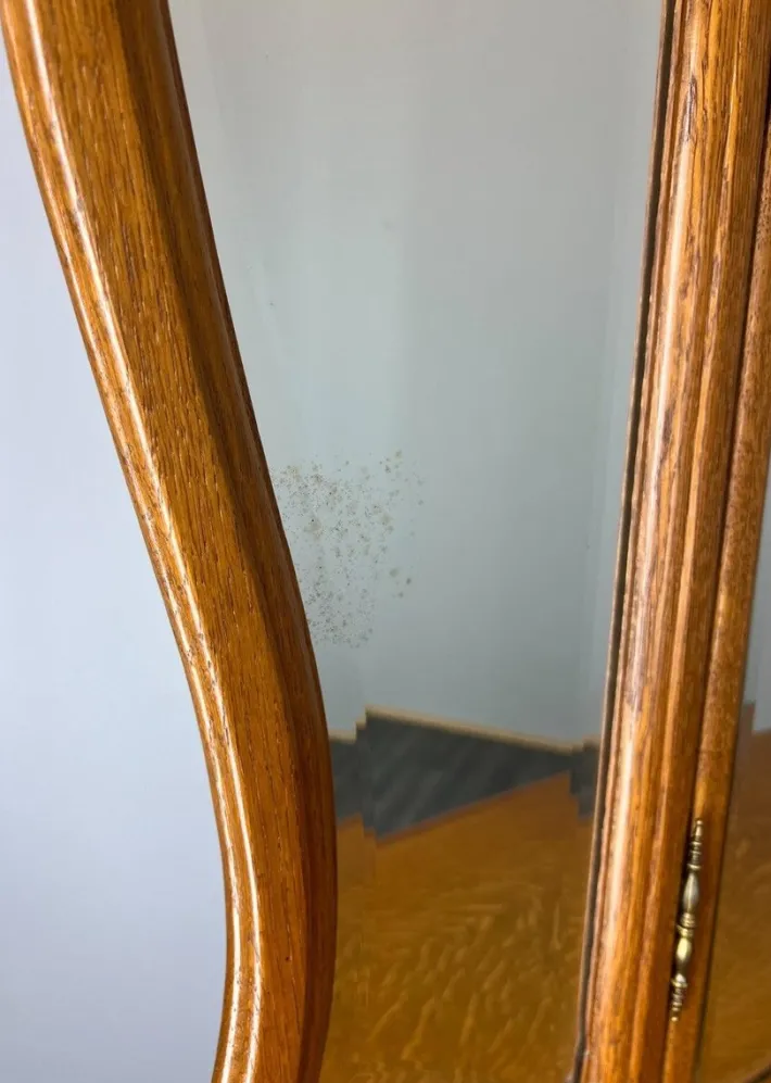 Pamono Vintage French Oak Dressing Table with Mirror Sale