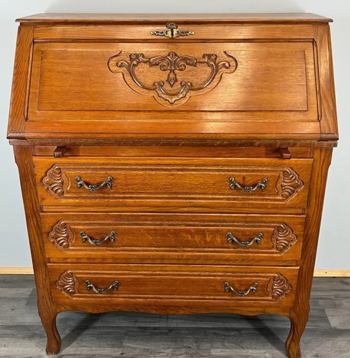 Pamono Vintage French Oak Secretaire New