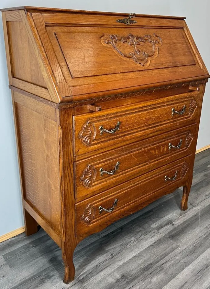 Pamono Vintage French Oak Secretaire New