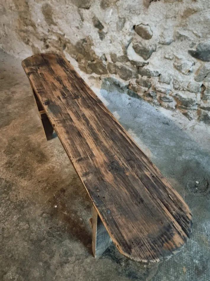 Pamono Vintage French Pine Bench, 1960s Hot