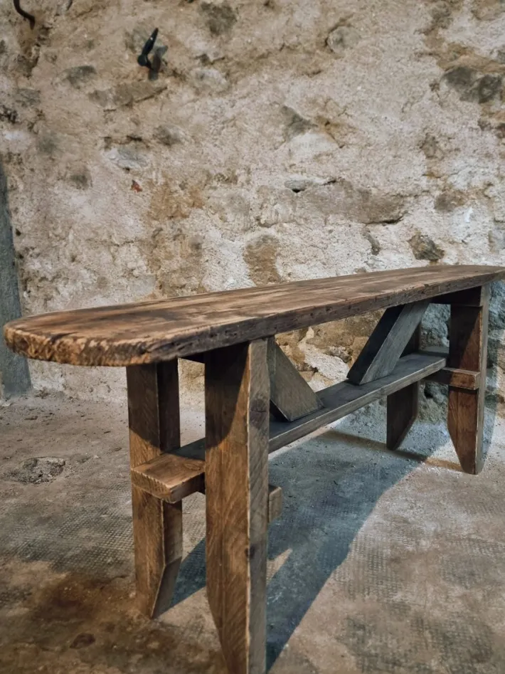 Pamono Vintage French Pine Bench, 1960s Hot