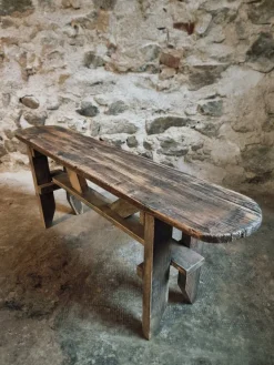 Pamono Vintage French Pine Bench, 1960s Hot