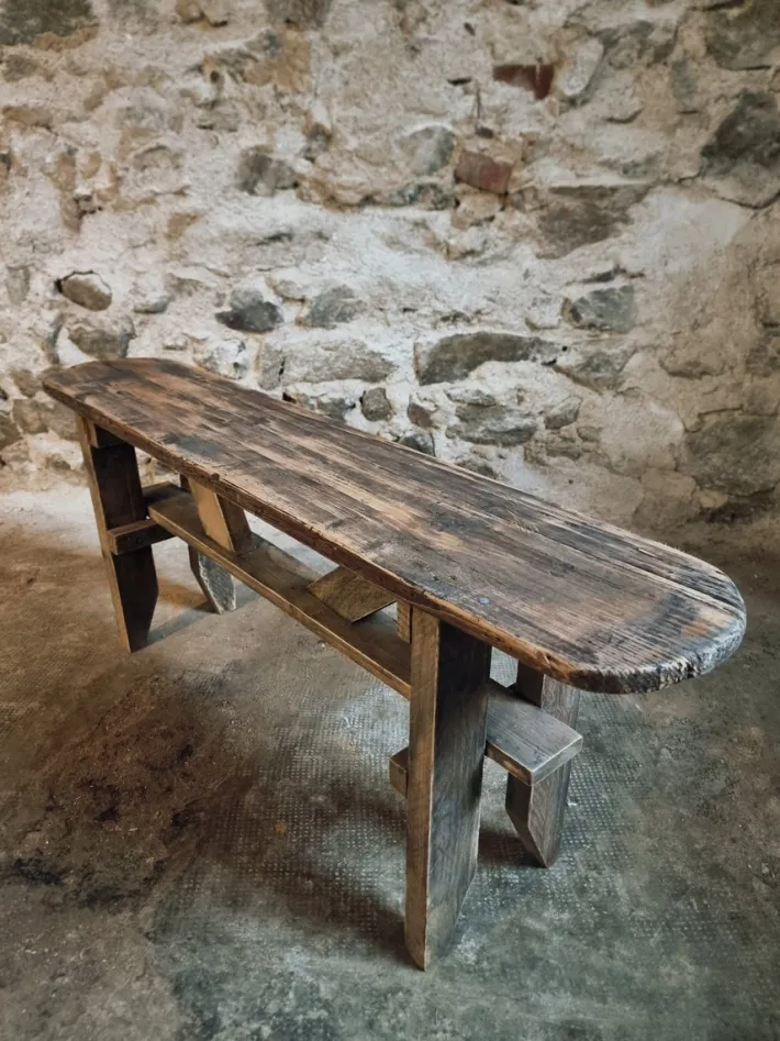 Pamono Vintage French Pine Bench, 1960s Hot