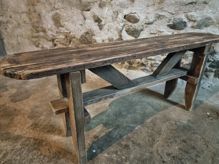 Pamono Vintage French Pine Bench, 1960s Hot