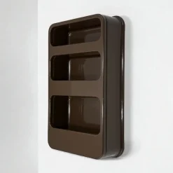 Pamono Vintage French Plastra Wall Shelves in Brown Plastic by Jean-Lin Viaud for Prisunic, 1970s
