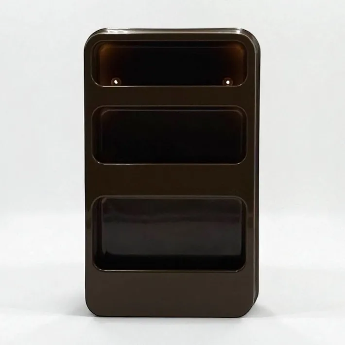 Pamono Vintage French Plastra Wall Shelves in Brown Plastic by Jean-Lin Viaud for Prisunic, 1970s