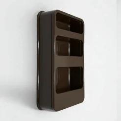 Pamono Vintage French Plastra Wall Shelves in Brown Plastic by Jean-Lin Viaud for Prisunic, 1970s