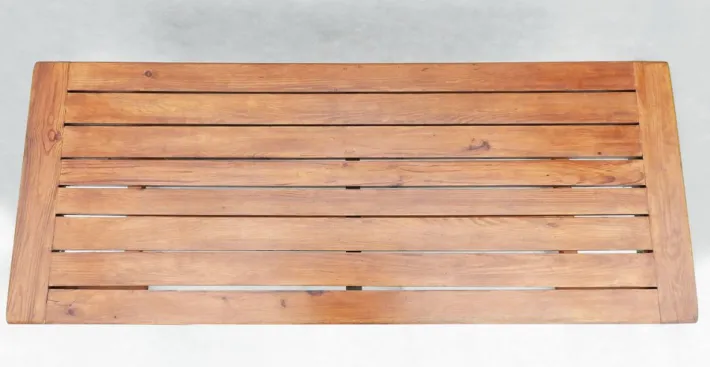 Pamono Vintage French Provincial Slatted Pine Outside Dining Table, 1980 Outlet