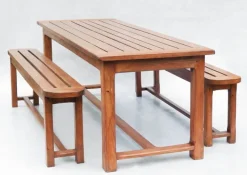 Pamono Vintage French Provincial Slatted Pine Outside Dining Table, 1980 Outlet