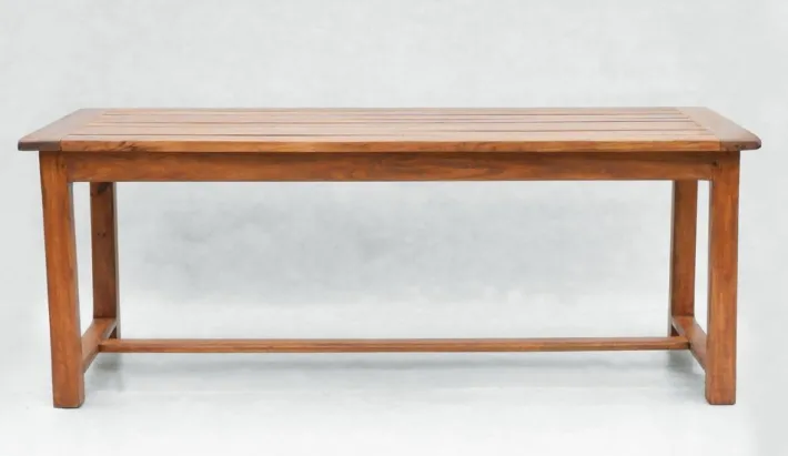 Pamono Vintage French Provincial Slatted Pine Outside Dining Table, 1980 Outlet