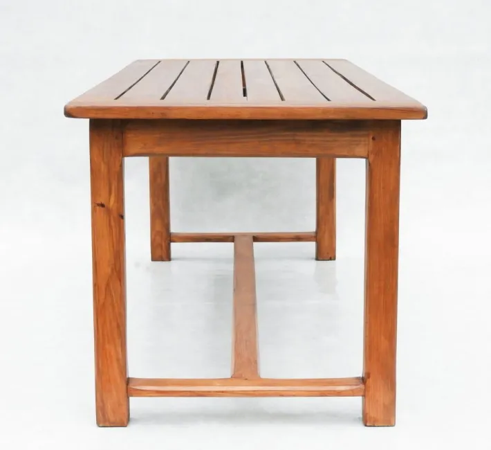 Pamono Vintage French Provincial Slatted Pine Outside Dining Table, 1980 Outlet