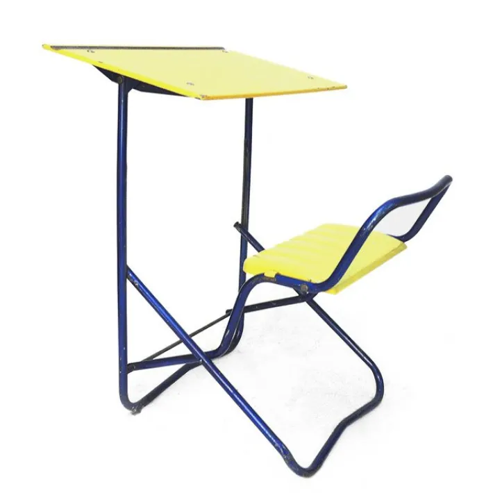 Pamono Vintage French School Table and Chair, 1950s Hot
