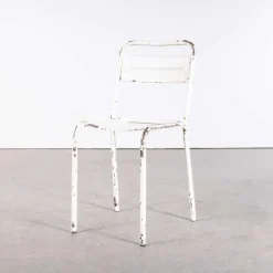 Pamono Vintage French Stacking Outdoor Chairs in White Metal by Tolix, 1950s Best