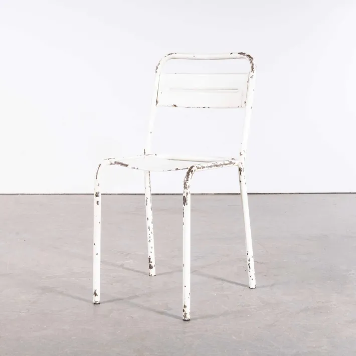 Pamono Vintage French Stacking Outdoor Chairs in White Metal by Tolix, 1950s Best