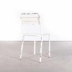 Pamono Vintage French Stacking Outdoor Chairs in White Metal by Tolix, 1950s Best