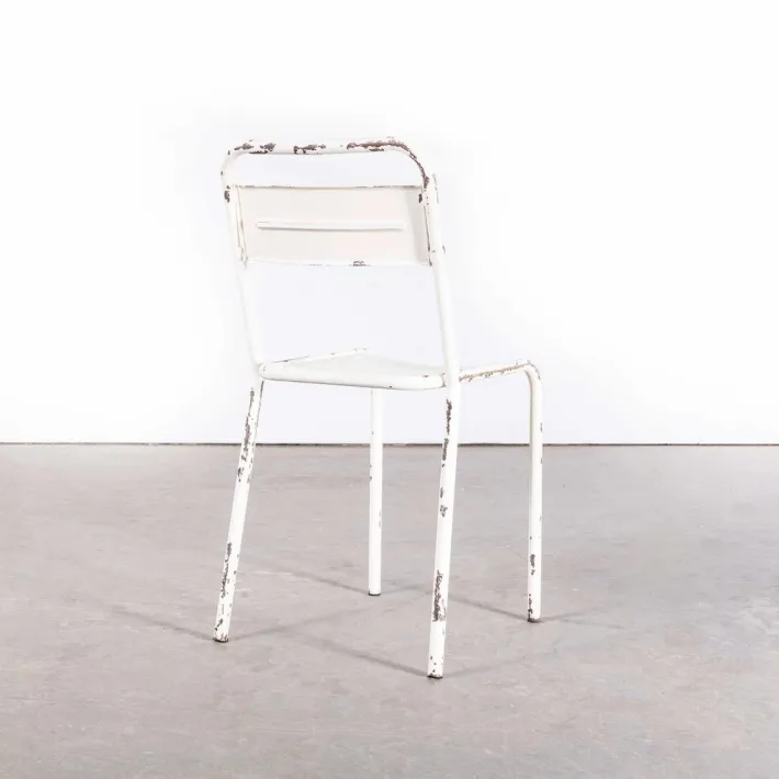 Pamono Vintage French Stacking Outdoor Chairs in White Metal by Tolix, 1950s Best