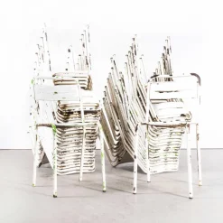 Pamono Vintage French Stacking Outdoor Chairs in White Metal by Tolix, 1950s Best