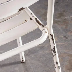 Pamono Vintage French Stacking Outdoor Chairs in White Metal by Tolix, 1950s Best