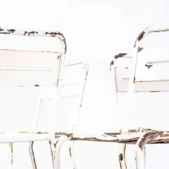 Pamono Vintage French Stacking Outdoor Chairs in White Metal by Tolix, 1950s Best