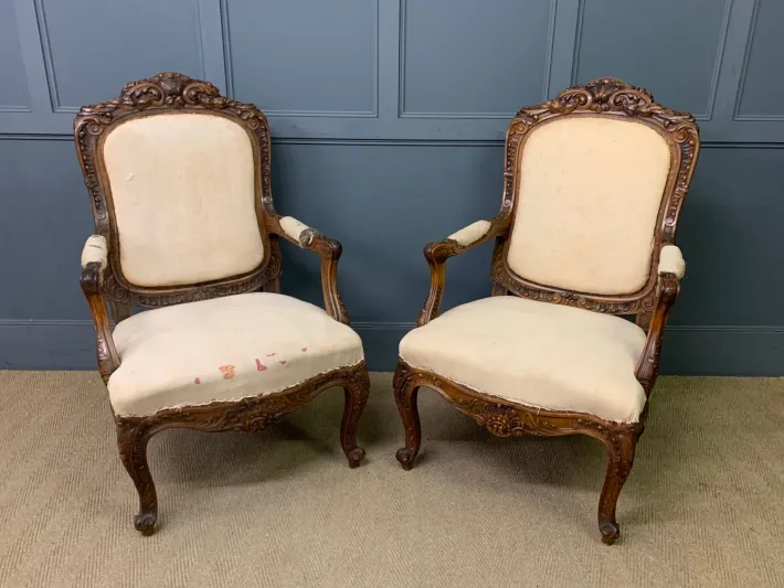 Pamono Vintage French Walnut Chairs, 1880, Set of 2 New