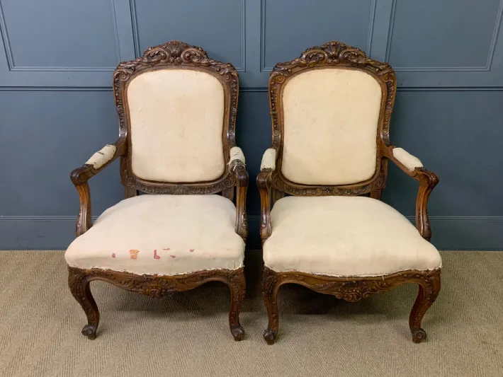 Pamono Vintage French Walnut Chairs, 1880, Set of 2 New