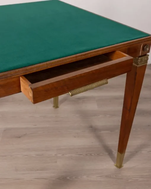Pamono Vintage Game Table in Wood and Golden Brass Italian Design, 1940s