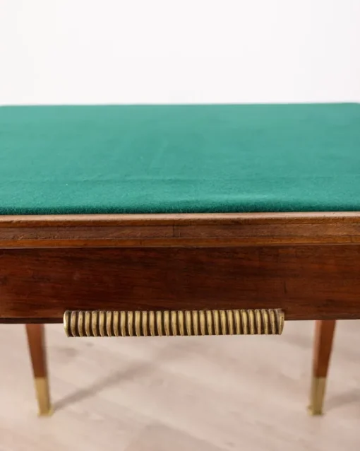 Pamono Vintage Game Table in Wood and Golden Brass Italian Design, 1940s