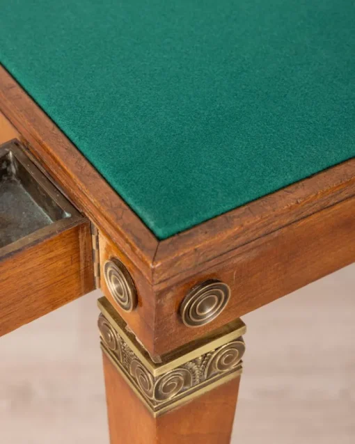 Pamono Vintage Game Table in Wood and Golden Brass Italian Design, 1940s