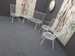 Pamono Vintage Garden Bench and Chairs, 1950s, Set of 4