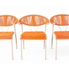 Pamono Vintage Garden Chairs in Woven Orange Plastic, 1980s, Set of 3 Hot