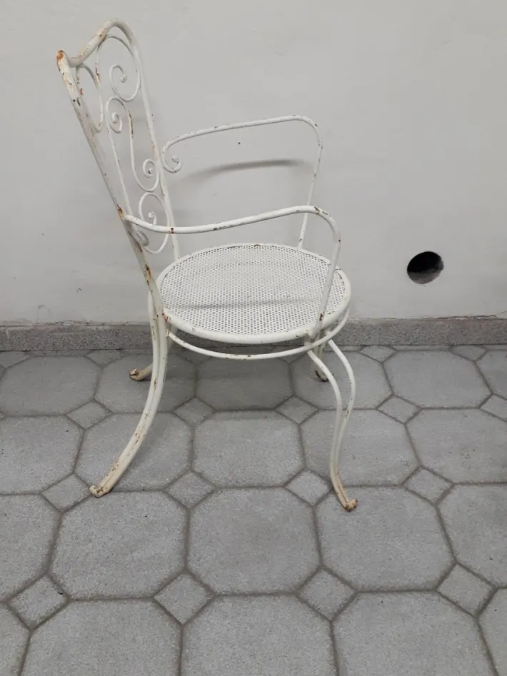 Pamono Vintage Garden Chairs in Iron, 1950s, Set of 4 Sale