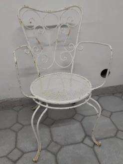 Pamono Vintage Garden Chairs in Iron, 1950s, Set of 4 Sale