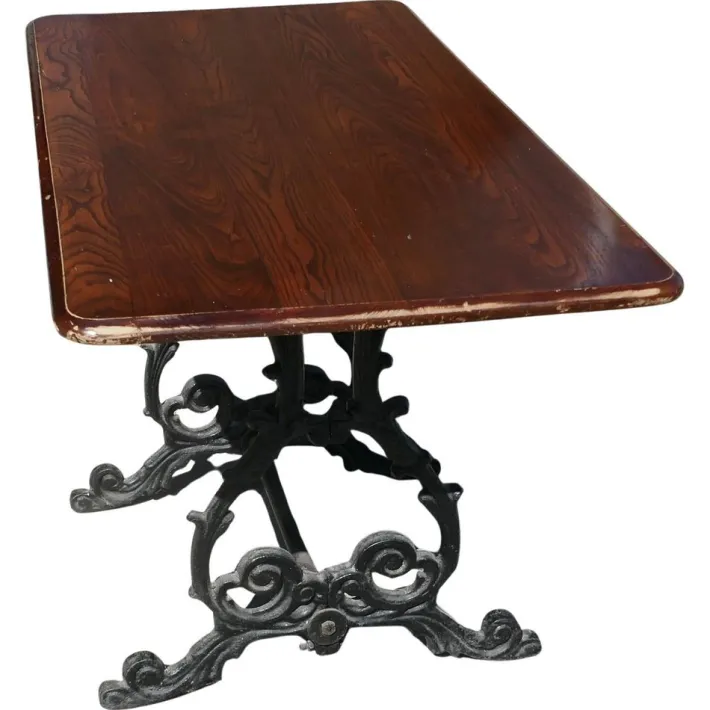 Pamono Vintage Garden Table in Cast Iron and Oak, 1920 Hot