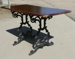 Pamono Vintage Garden Table in Cast Iron and Oak, 1920 Hot