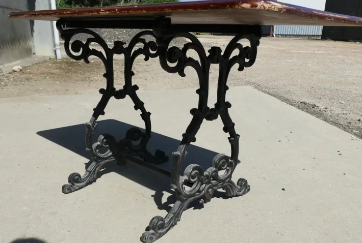 Pamono Vintage Garden Table in Cast Iron and Oak, 1920 Hot