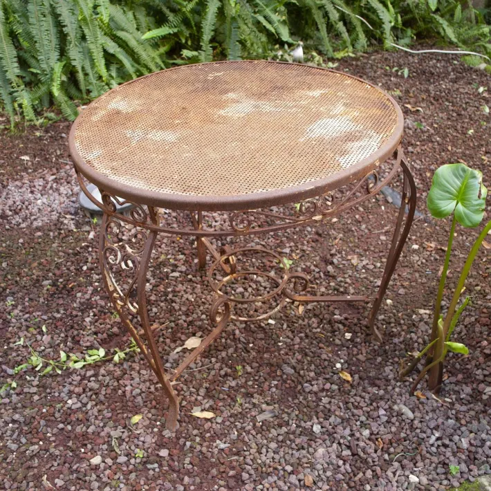 Pamono Vintage Garden Tea Table in Wrought Iron, 1950s