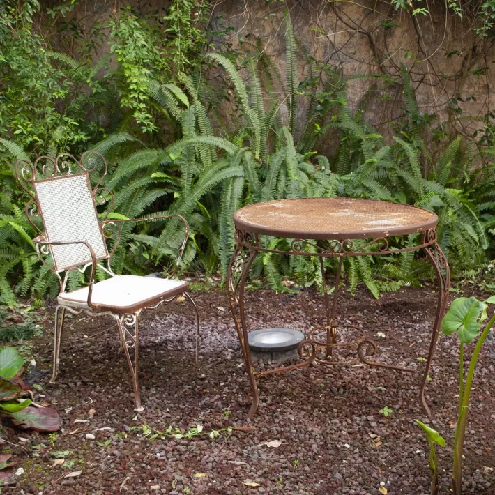 Pamono Vintage Garden Tea Table in Wrought Iron, 1950s